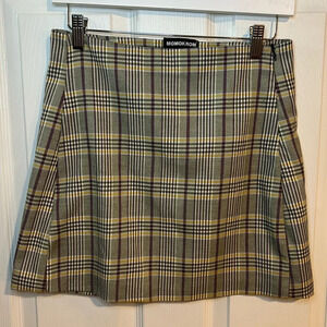 Momokrom plaid windowpane mini skirt uk 8